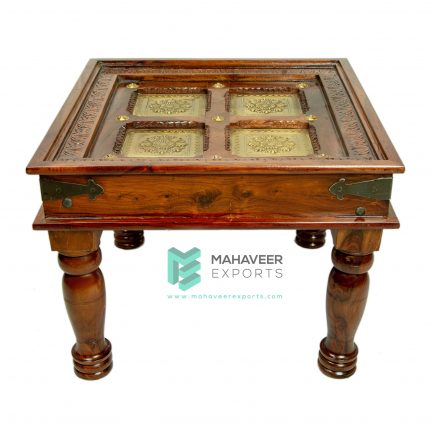 Wooden Brass Inlay Coffee Table - ME10025