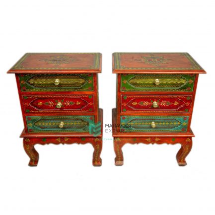 Three Drawer Painted Bedside - ME10036