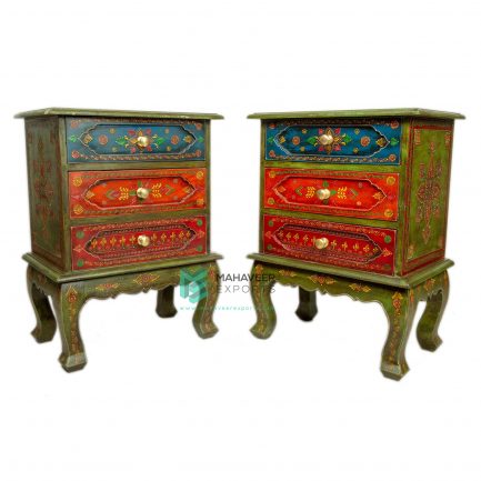 Three Drawer Painted Bedside - ME10037