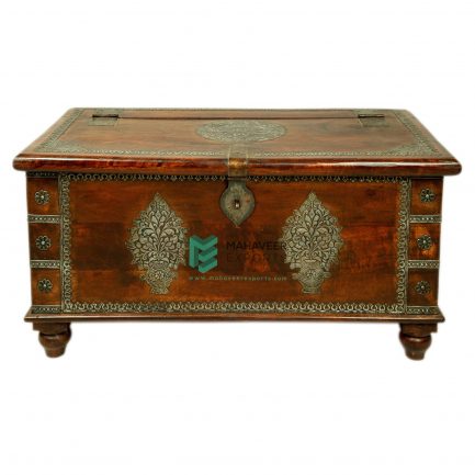 Wooden Iron Fitted Chest Box - ME10042