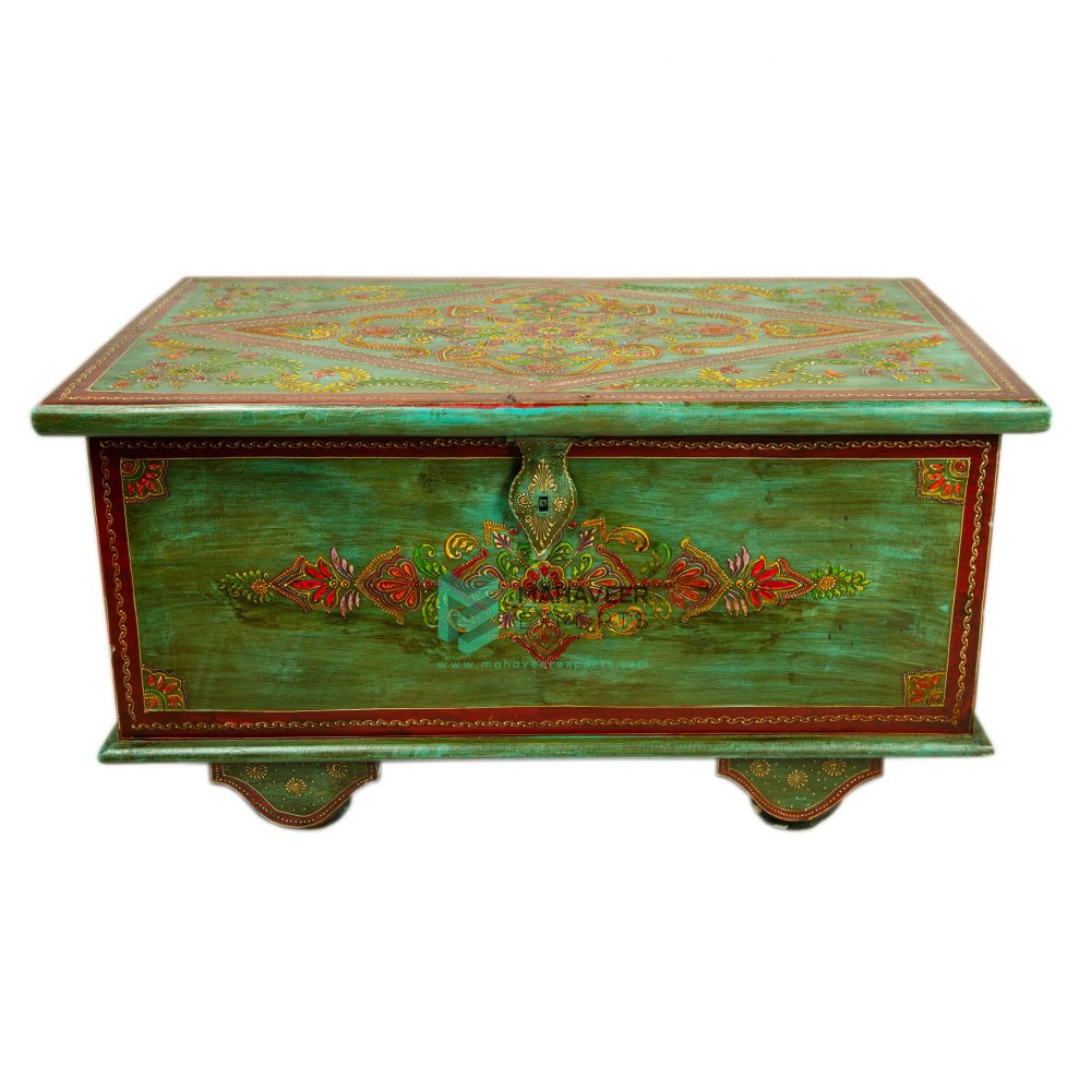 Painted Wooden Chest Box - ME10046
