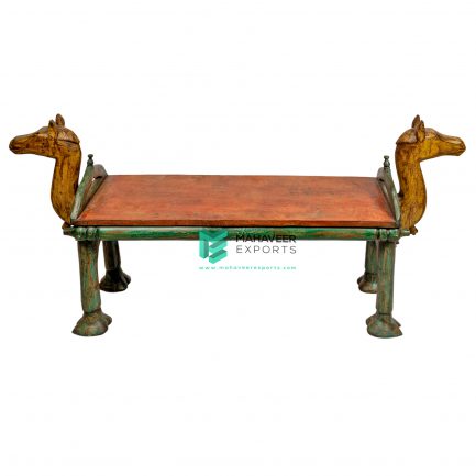 Distressed Wooden Camel Bench - ME10069