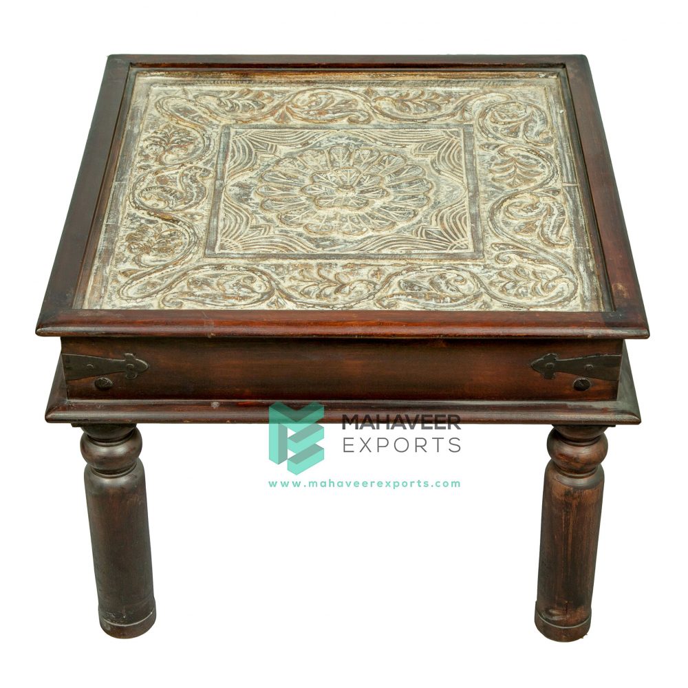 Floral Carved Coffee Table - ME10084