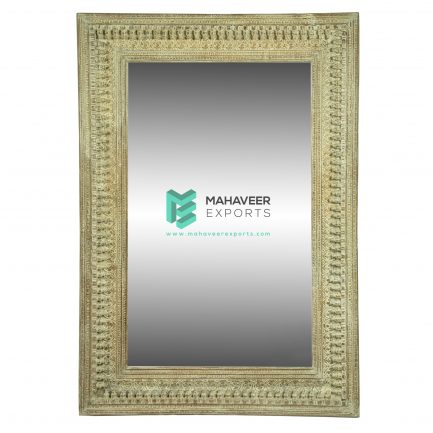 White Distressed Carved Mirror Frame - ME10088