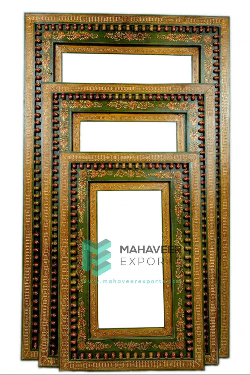 Green Mirror Frame Set of 3
