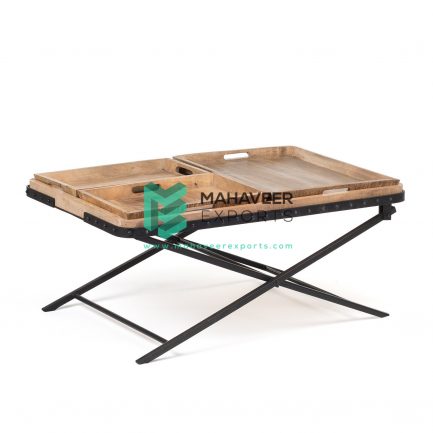 Industrial Coffee Table with Tray - MEI0059