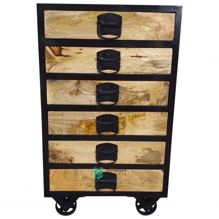 Industrial Chest of Drawers with Wheels
