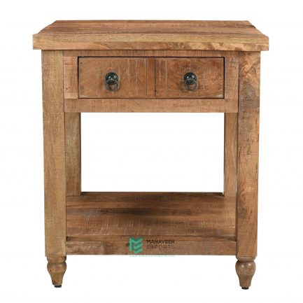 2 Drawer Rustic Side Table