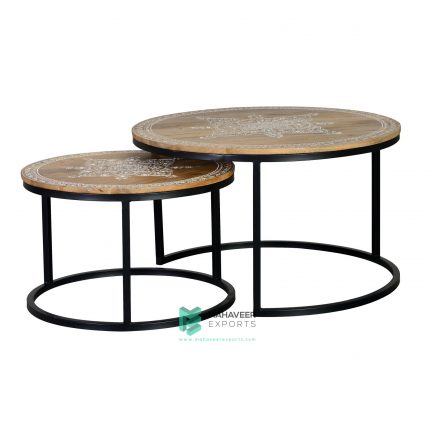 Emboss Painted Industrial Nested Tables