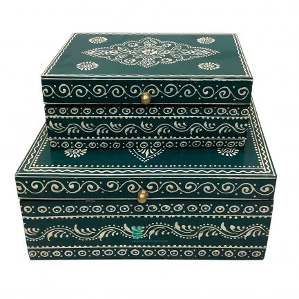 Wooden Painted Storage Box Set of 2 - ME10606