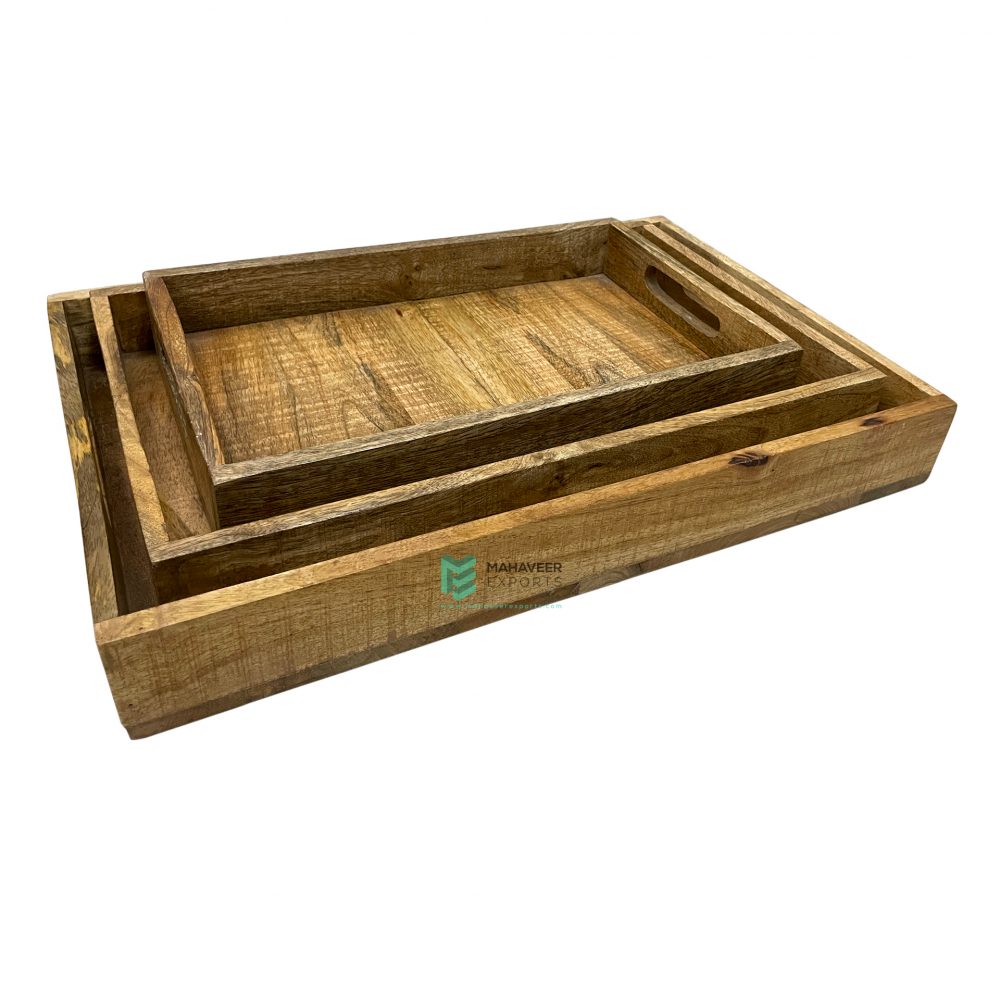 Wooden Serving Tray Set of 3 - ME10628