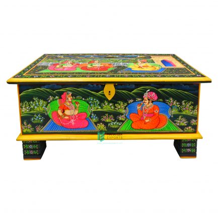 Hand Painted Wooden Chest Box - ME10671