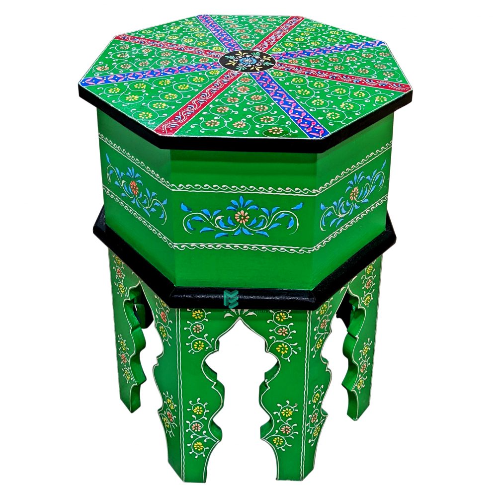 Wooden Fine Painted Octagonal Stool – ME10689
