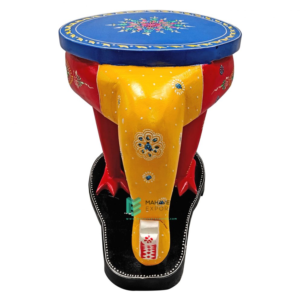Wooden Fine Painted Peacock Side Stool - ME10705