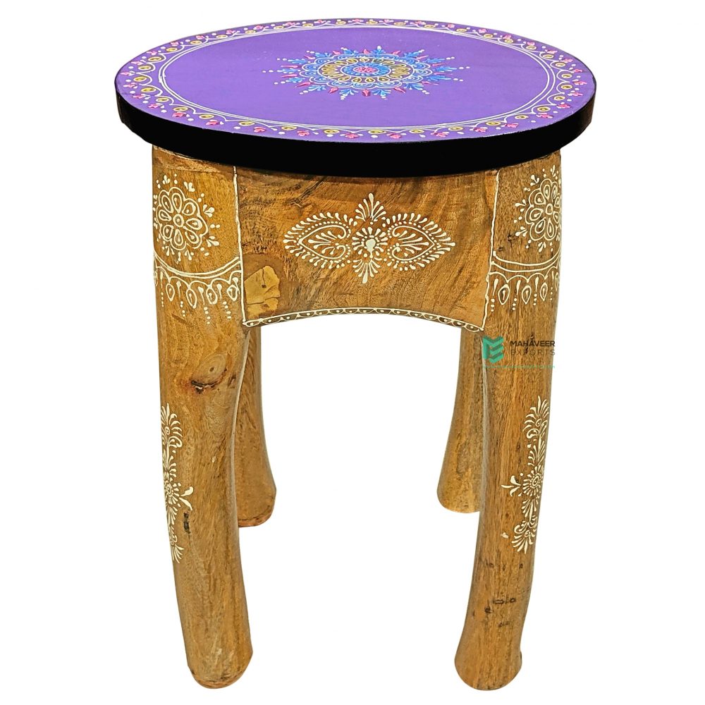 Wooden Fine Hand Painted Stool – ME10739
