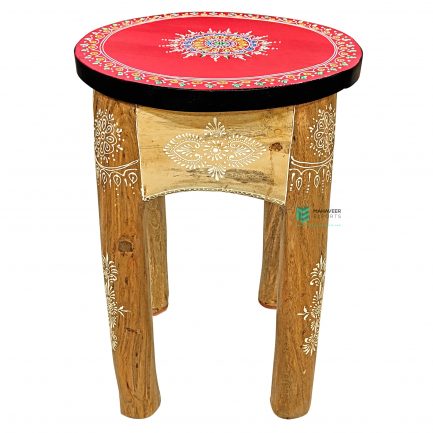 Wooden Fine Hand Painted Stool – ME10740