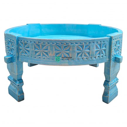 Blue Distressed Wooden Grinder Table – ME10744