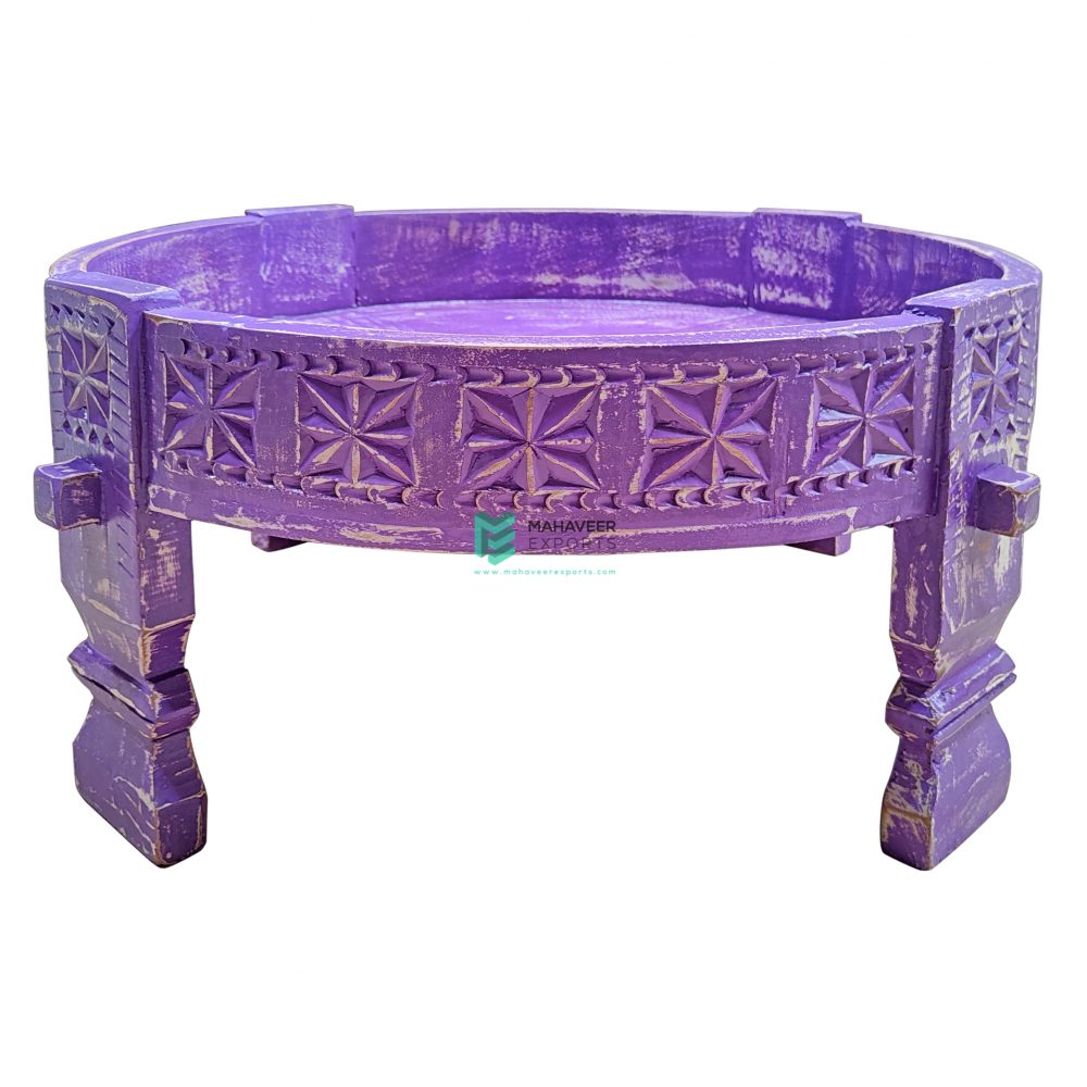 Purple Distressed Wooden Grinder Table – ME10746