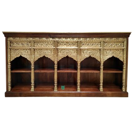 Wooden Brass Fitted 5 Part Sideboard - ME210285