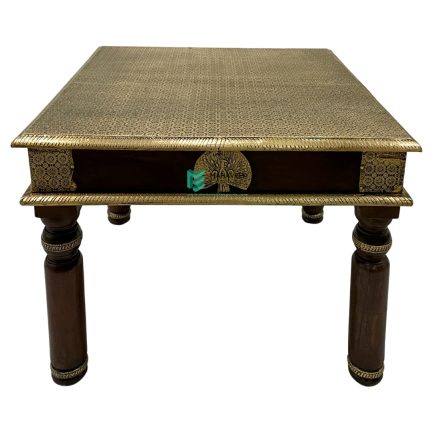 Wooden Brass Carved Coffee Table - ME210310