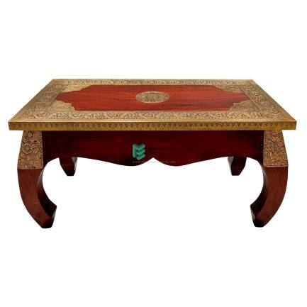 Wooden Brass Fitted Coffee Table - ME210322