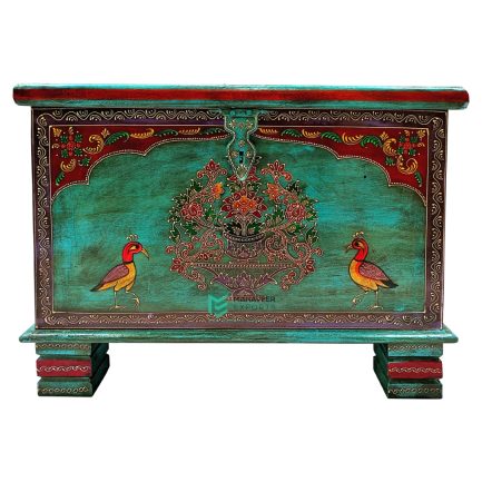 Wooden Chest Box Cum Coffee Table Hand Painted - ME210332