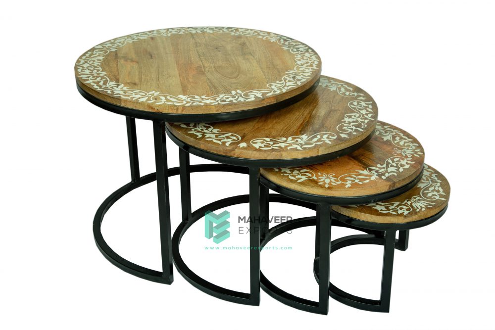 Industrial Painted Nested Tables Set of 4