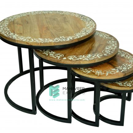 Industrial Painted Nested Tables Set of 4