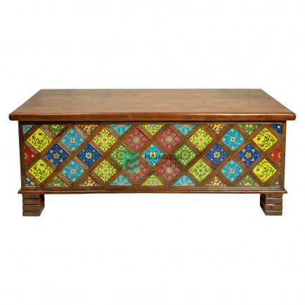 Wooden Tile Inlay Chest Box - ME10027