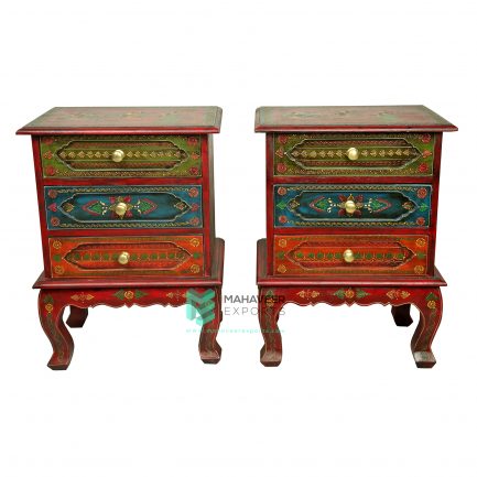 Three Drawer Painted Bedside - ME10035