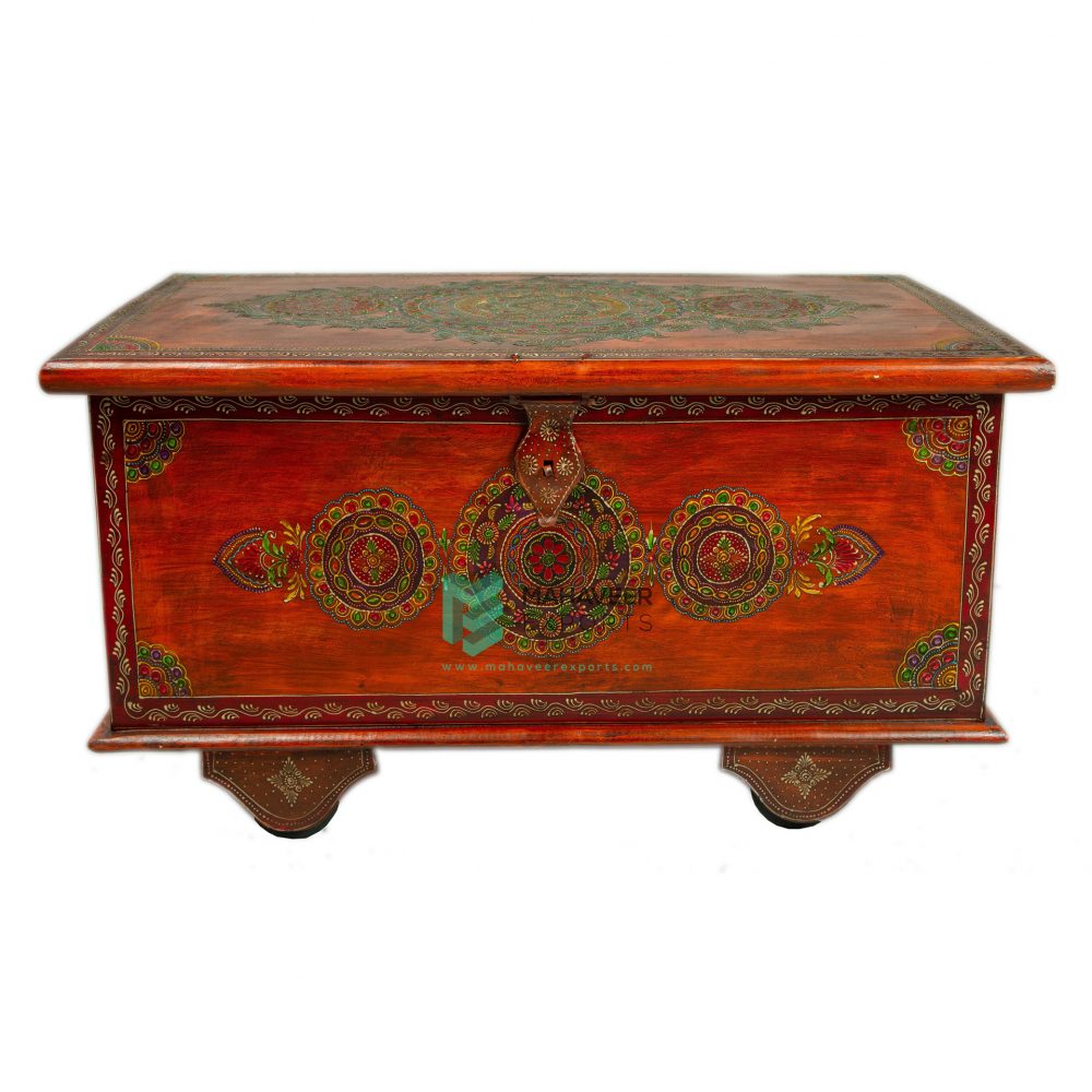 Painted Wooden Chest Box - ME10045