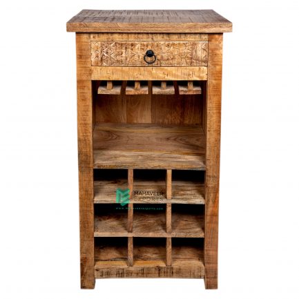 One Drawer Carved Winebar - ME10060