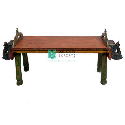 Distressed Wooden Elephant Bench - ME10068