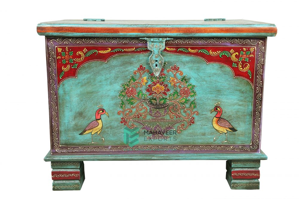 Fine Painted Wooden Chest Box - ME10143