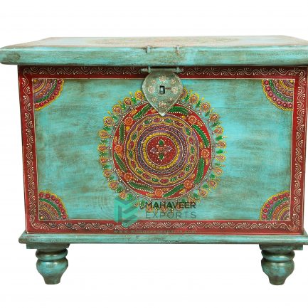 Fine Painted Wooden Chest Box - ME10144