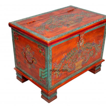 Fine Painted Wooden Chest Box - ME10145