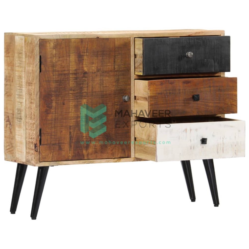 3 Drawer 1 Door Rustic Sideboard
