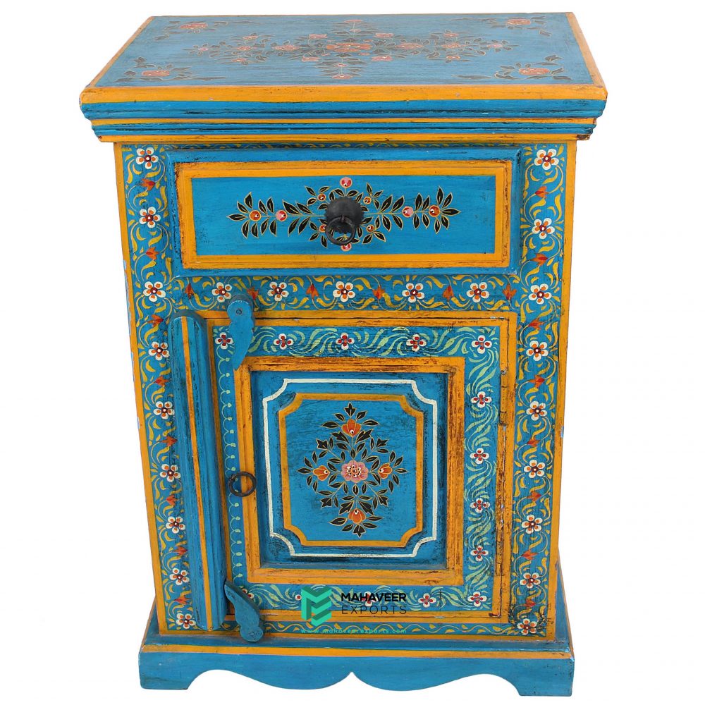 1 Drawer 1 Door Painted Bedside Table
