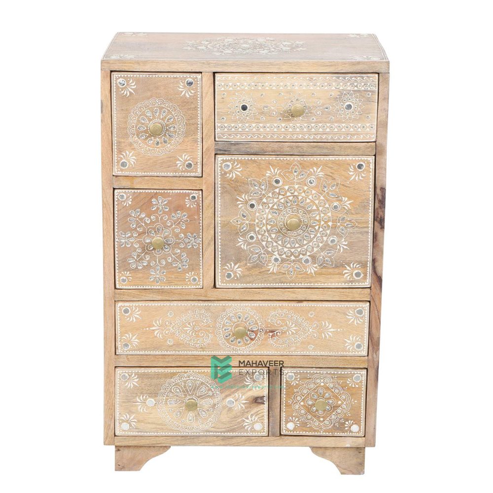 Emboss Painted Chest of Drawers Sideboard
