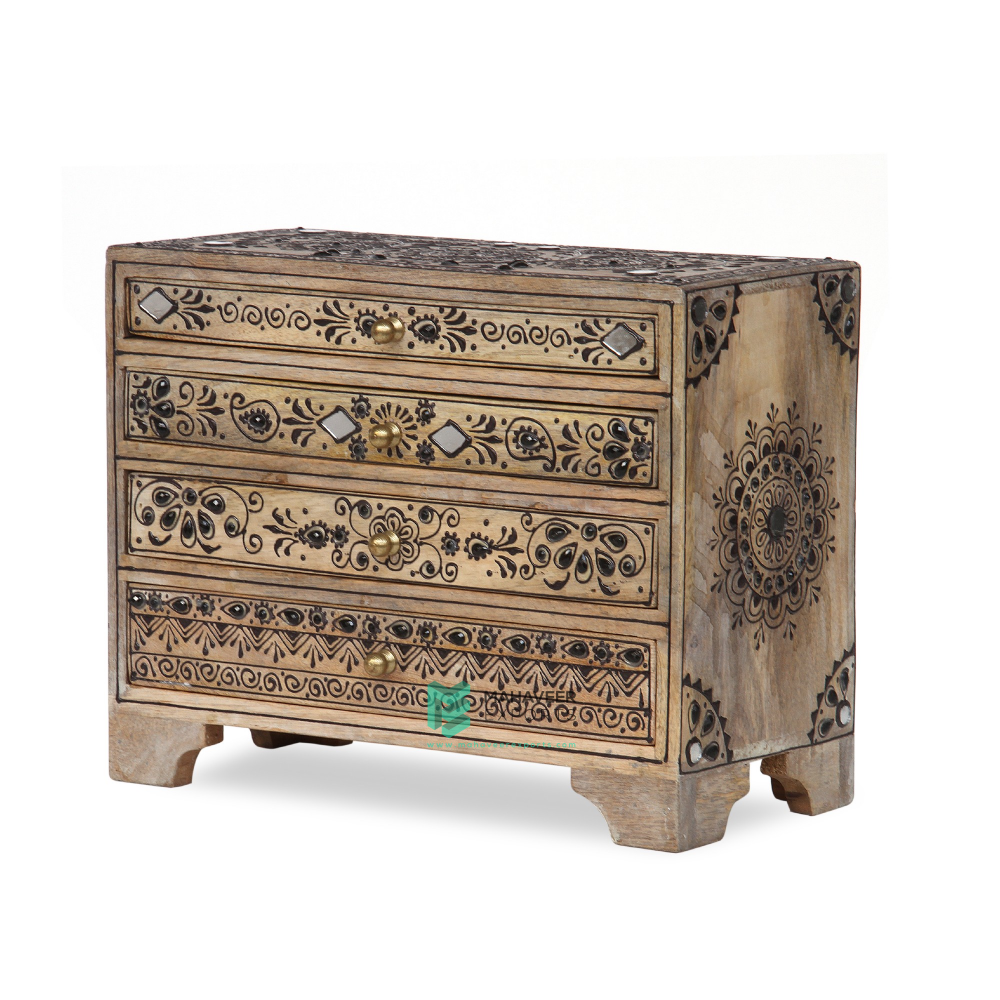 Fine Emboss Painted Small Chest of Drawers