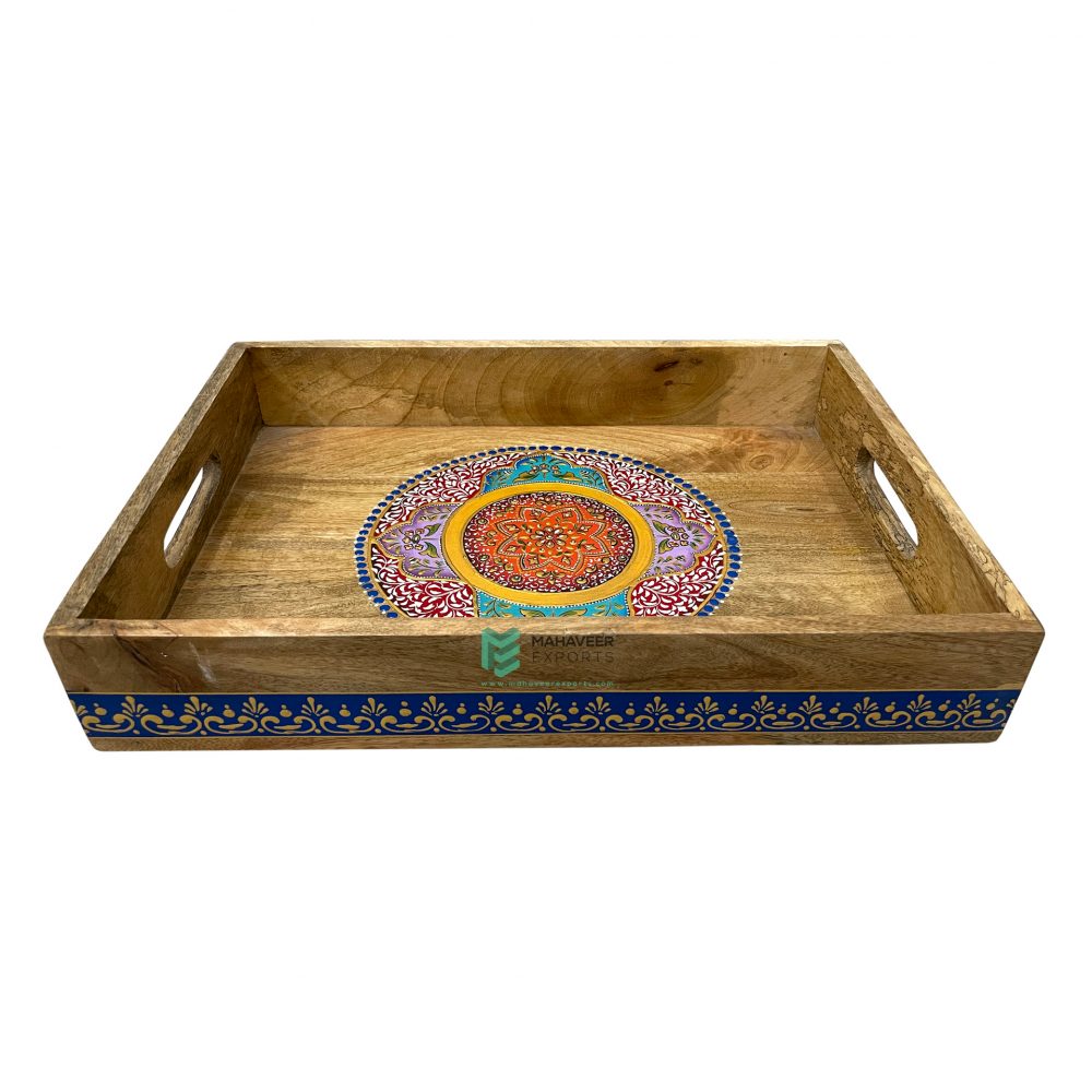 Wooden Fine Painted Serving Tray - ME10629