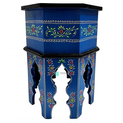 Wooden Fine Painted Octagonal Stool – ME10685