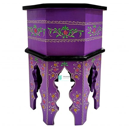 Wooden Fine Painted Octagonal Stool – ME10687