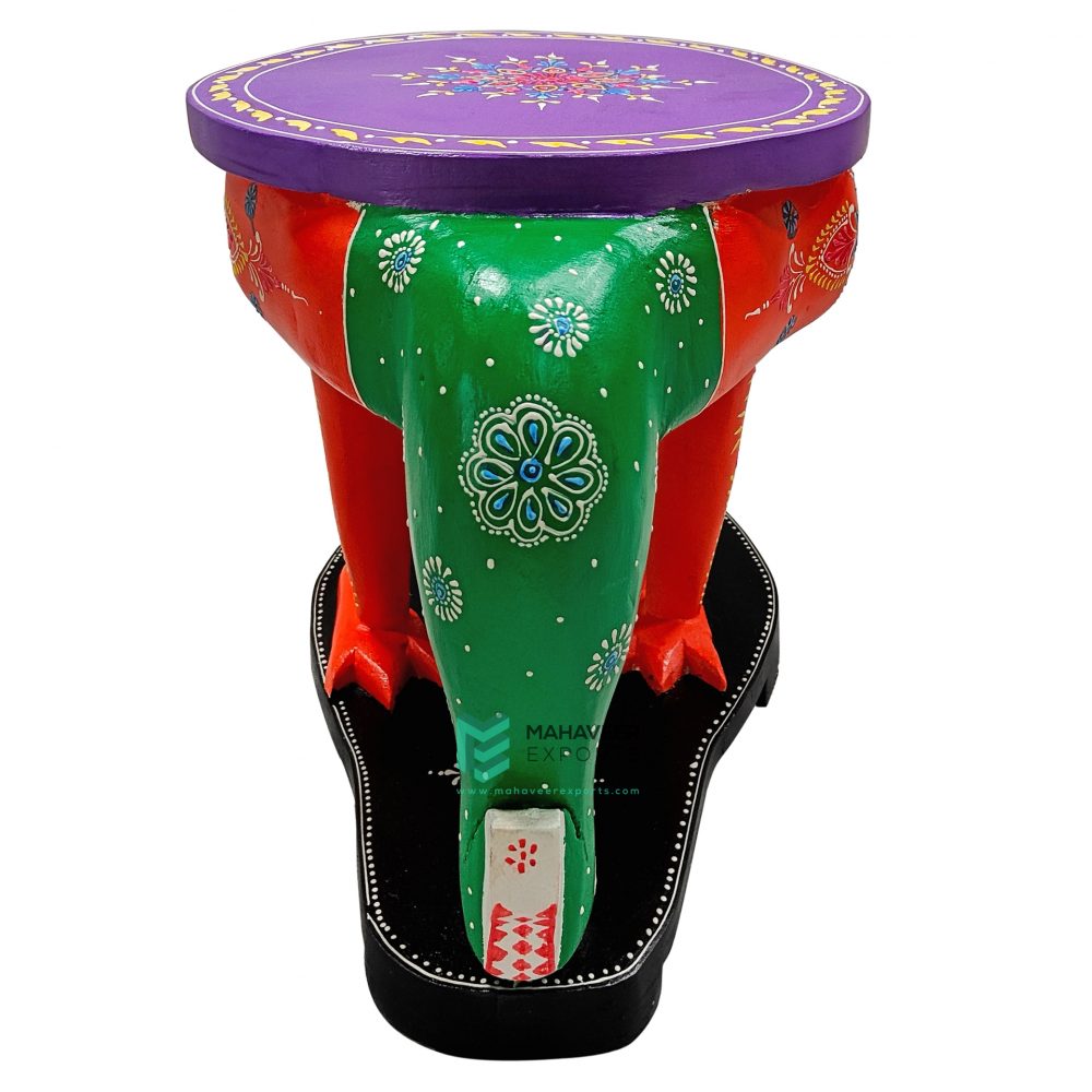 Wooden Fine Painted Peacock Side Stool - ME10704