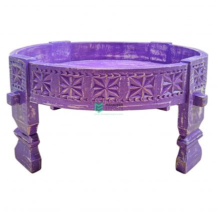 Purple Distressed Wooden Grinder Table – ME10746