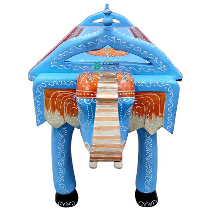 Wooden Bench Elephant Hand Painted - ME210357