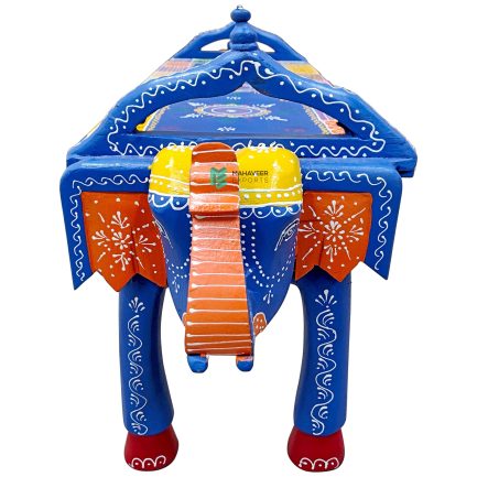 Wooden Bench Elephant Hand Painted - ME210363