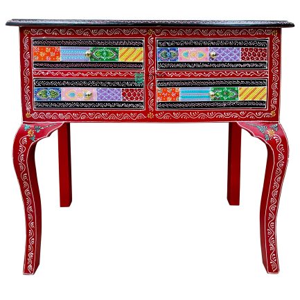 Wooden Four Drawer Console Table Hand Painted - ME210404