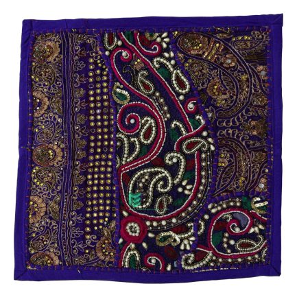 Indian Neck Design Embroidery Designer Cushion Cover Purple - ME240019530-5