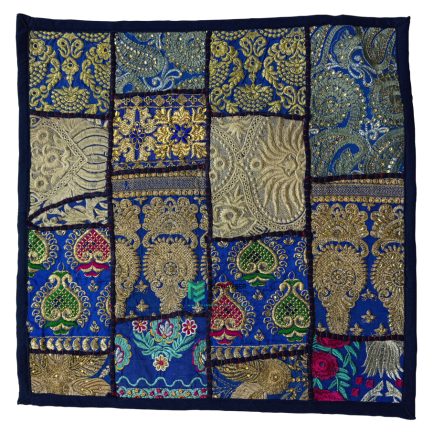 Indian Patchwork Embroidery Cushion Cover Blue - ME240033012-1